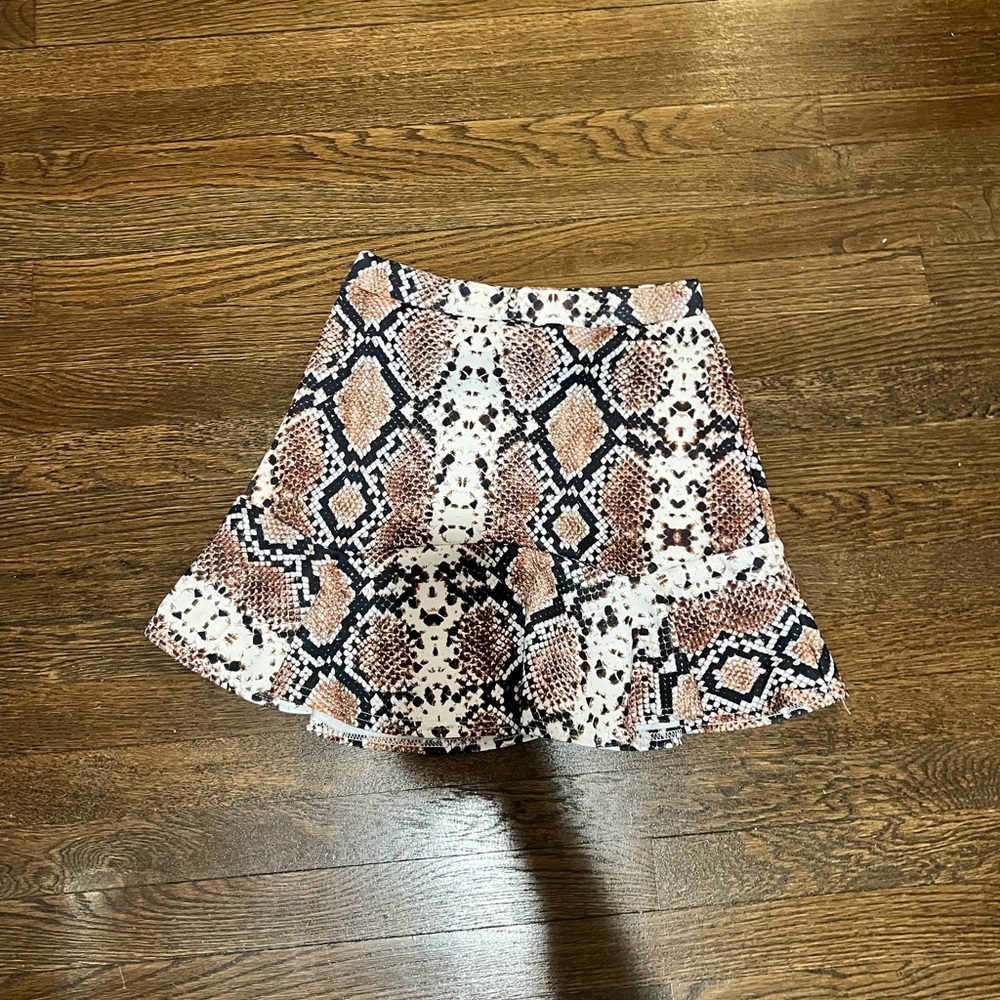 Nasty Gal Snakeskin Peplum Bodycon Skirt